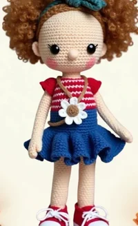 Curly-Haired Doll Amigurumi Pattern crochet pattern