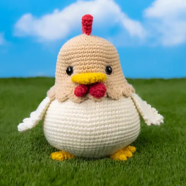 Sunny the Chicken — Free Amigurumi Crochet Pattern finished